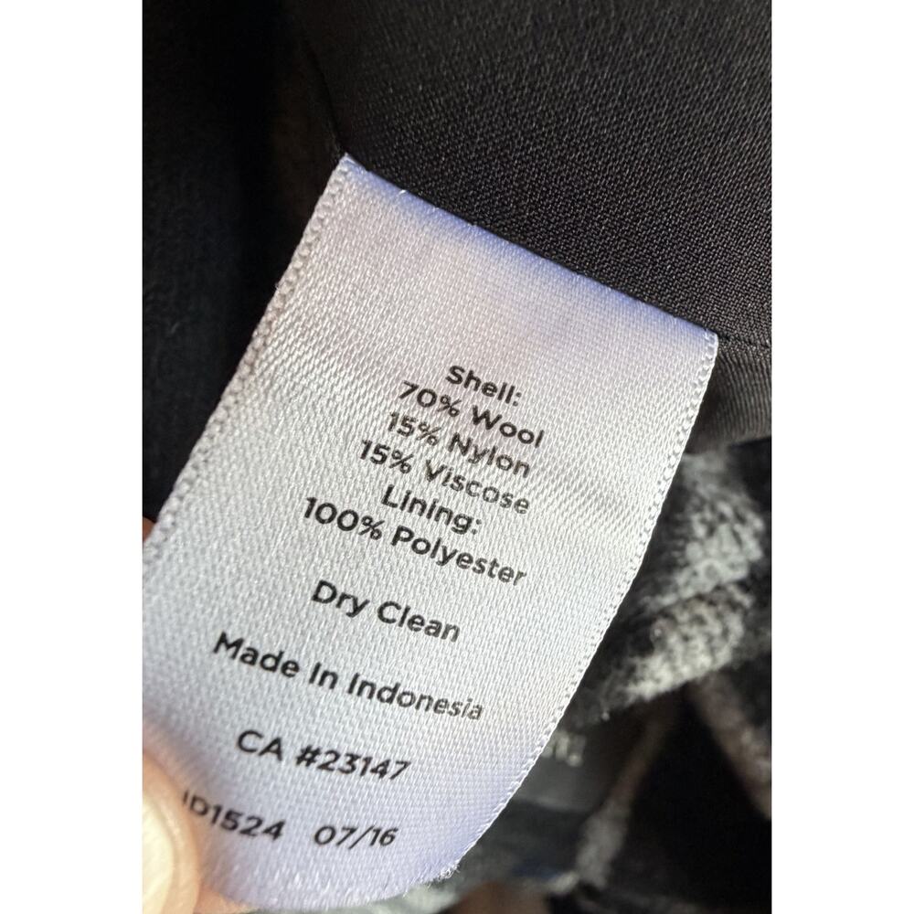 Talbots Wool Blend Pencil Skirt 2 Black White Window Pane Plaid Preppy Academia - Picture 6 of 6